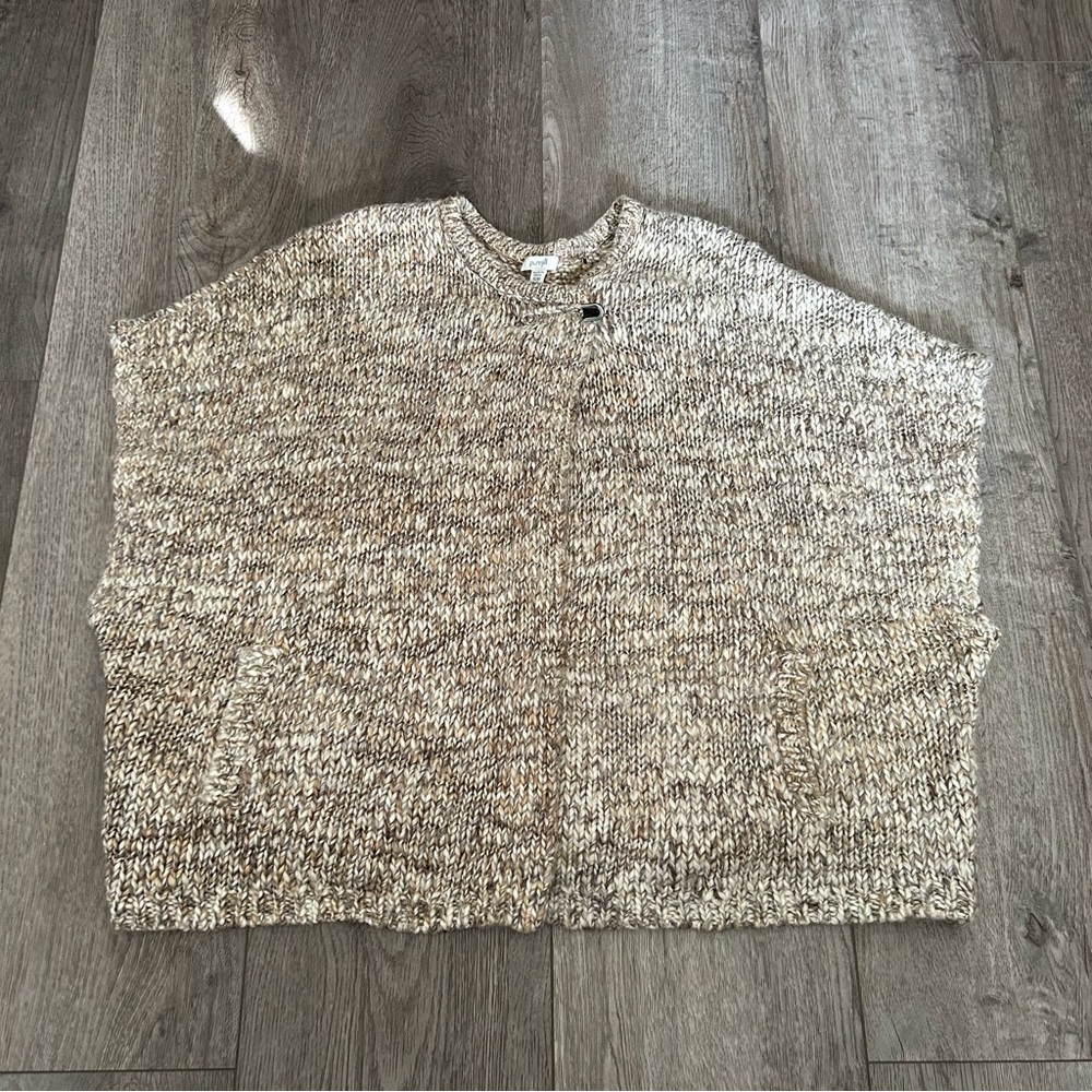 J.Jill Pure Jill Oversized Wool Dolman Sleeve Ruana Sweater Size Small